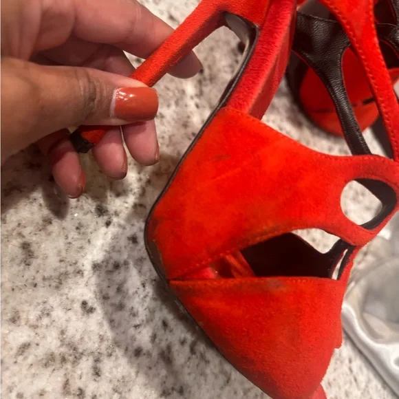 Women’s Size 8 Giuseppe Zanotti Red Suede Strappy Sandals - Picture 4 of 13